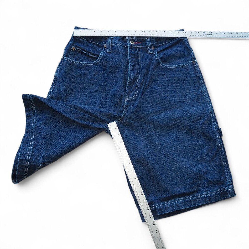 Source Jeans Vintage 90s Y2K Streetwear Denim Cargo Shorts Dark Wash Men's 36‎ - Picture 5 of 9